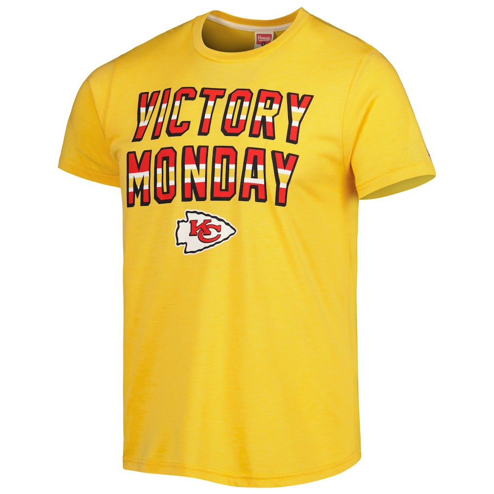 Kansas City Chiefs Homage Victory Monday Tri-Blend T-Shirt - Gold discount