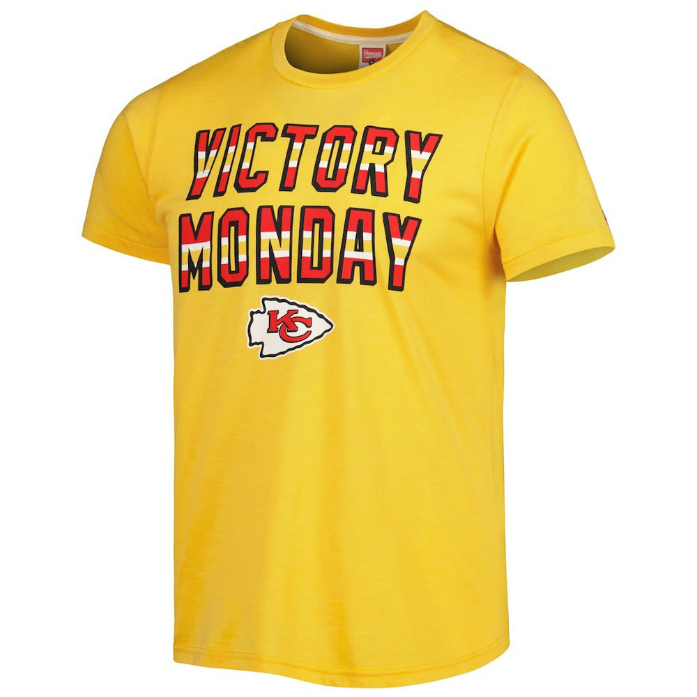 Kansas City Chiefs Homage Victory Monday Tri-Blend T-Shirt - Gold discount
