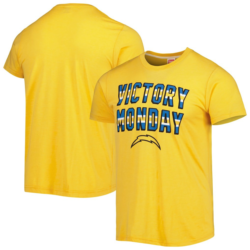 Los Angeles Chargers Homage Victory Monday Tri-Blend T-Shirt - Gold sale