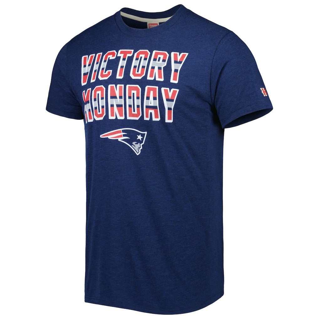 New England Patriots Homage Victory Monday Tri-Blend T-Shirt - Navy discount