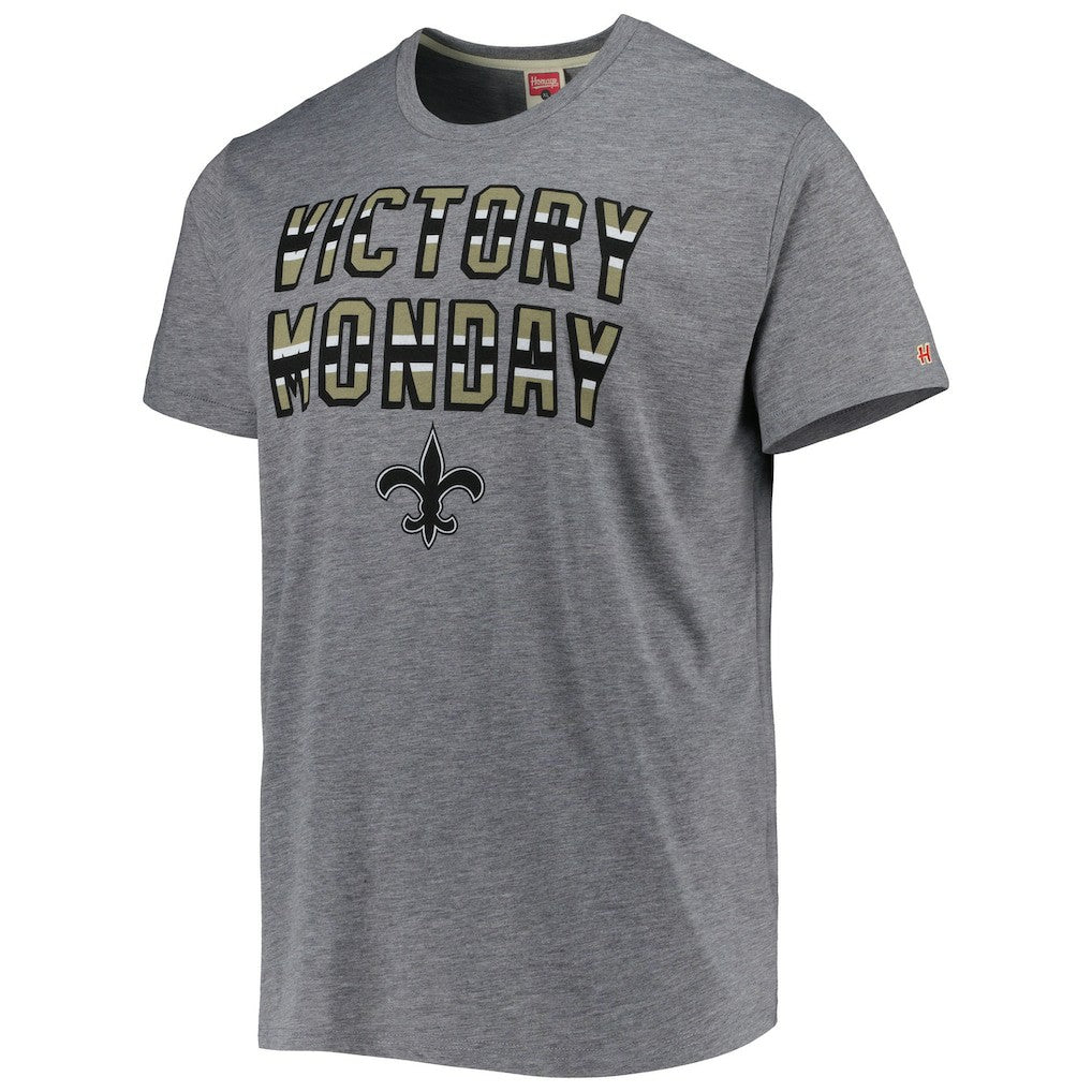 New Orleans Saints Homage Victory Monday Tri-Blend T-Shirt - Gray outlet
