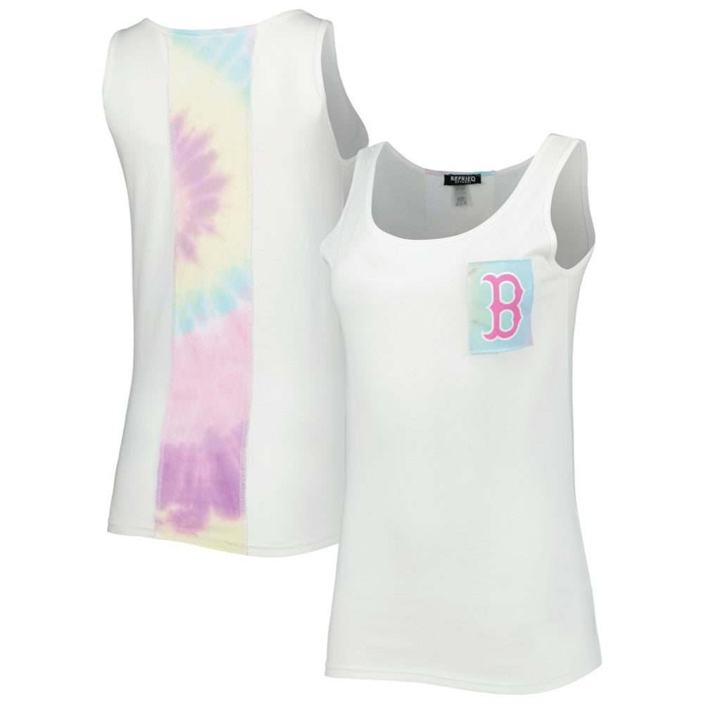 Boston Red Sox Refried Apparel Women's Tie-Dye Tank Top - White