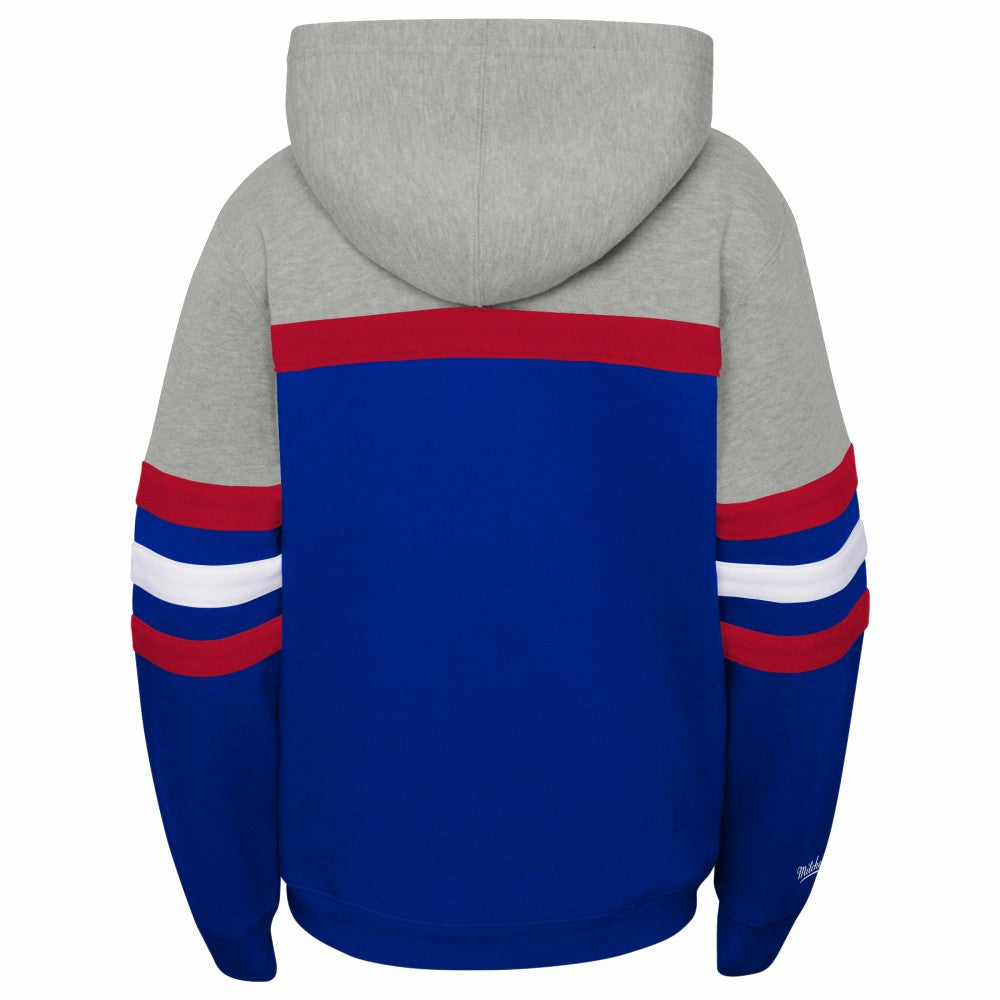 Los Angeles Dodgers Youth Cooperstown Collection Head Coach Pullover Hoodie - Heather Gray/Royal | Mitchell & Ness