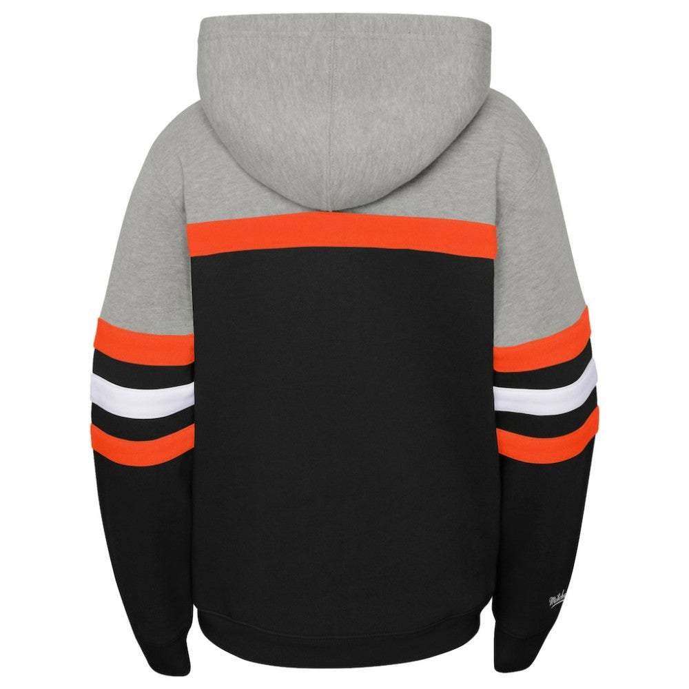 San Francisco Giants Youth Cooperstown Collection Head Coach Pullover Hoodie - Heather Gray/Black | Mitchell & Ness