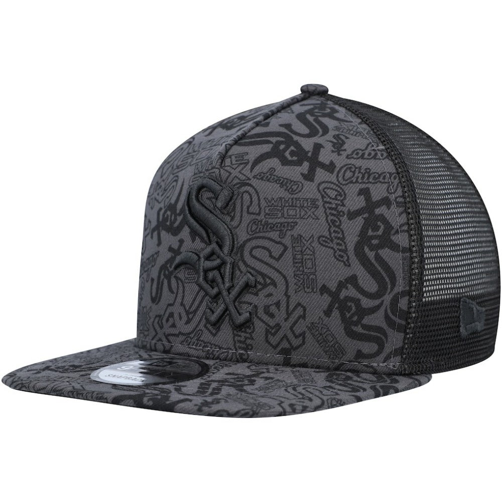 Chicago White Sox Repeat A-Frame 9FIFTY Trucker Snapback Hat - Black | New Era