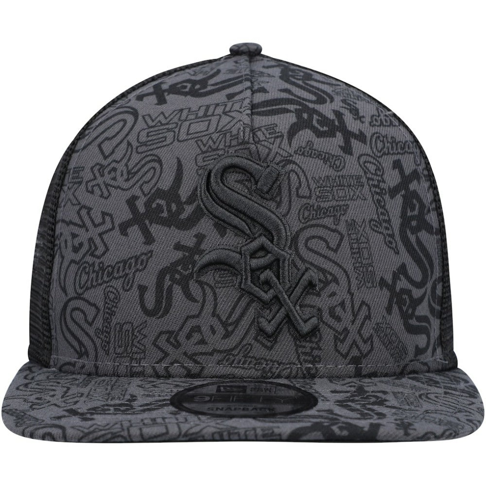 Chicago White Sox Repeat A-Frame 9FIFTY Trucker Snapback Hat - Black | New Era
