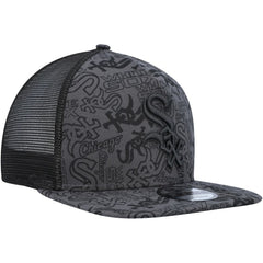 Chicago White Sox Repeat A-Frame 9FIFTY Trucker Snapback Hat - Black | New Era