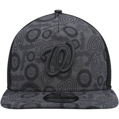 Washington Nationals Repeat A-Frame 9FIFTY Trucker Snapback Hat - Black | New Era