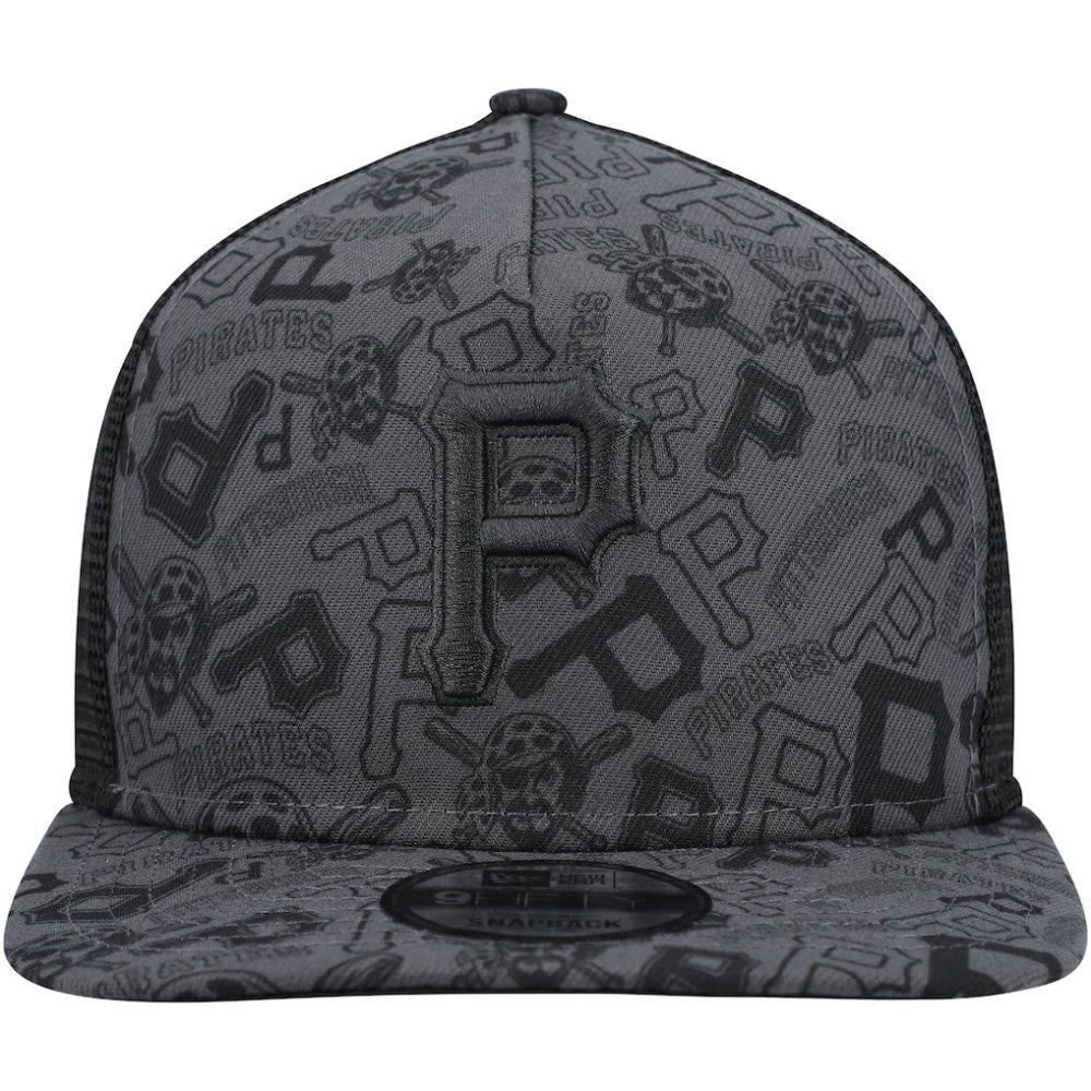 Pittsburgh Pirates Repeat A-Frame 9FIFTY Trucker Snapback Hat - Black | New Era