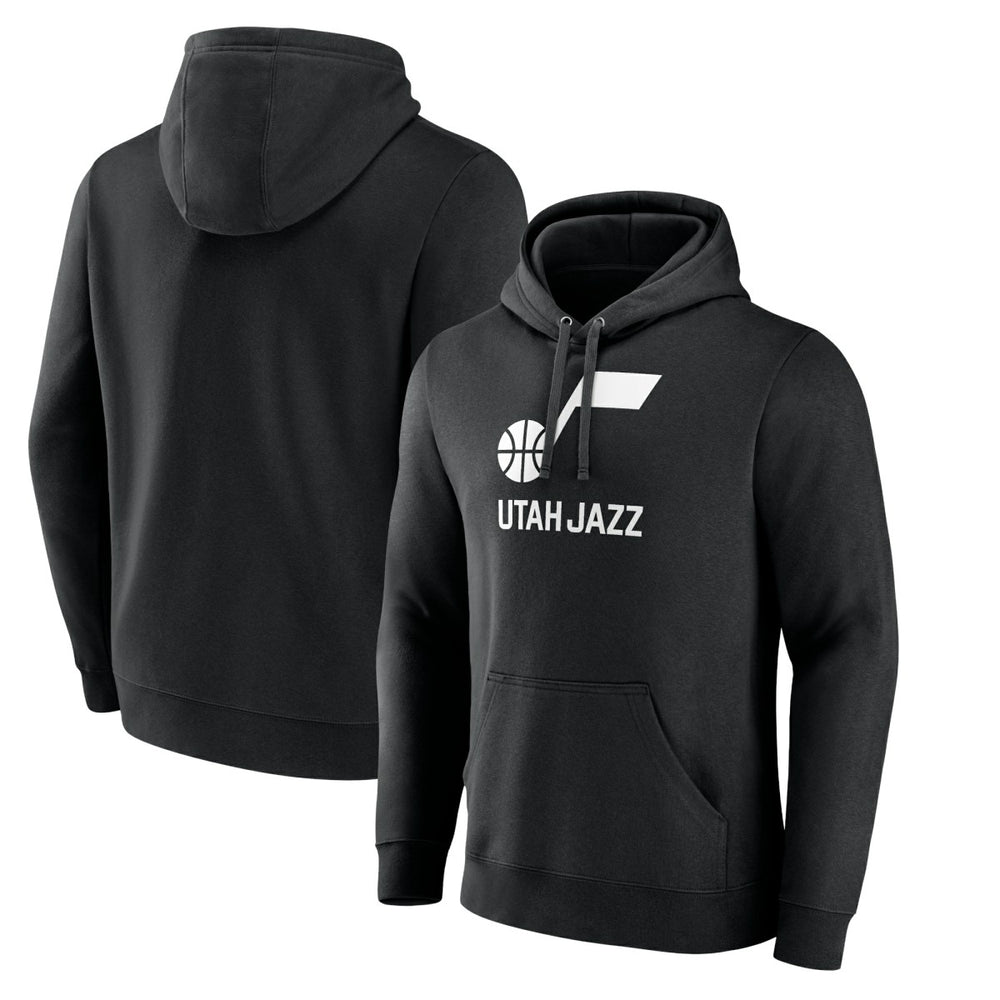 Utah Jazz Wordmark Team Logo Pullover Hoodie - Black discount