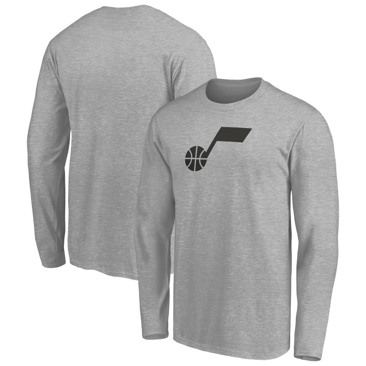 Utah Jazz Primary Logo Team Long Sleeve T-Shirt - Heathered Gray on sale