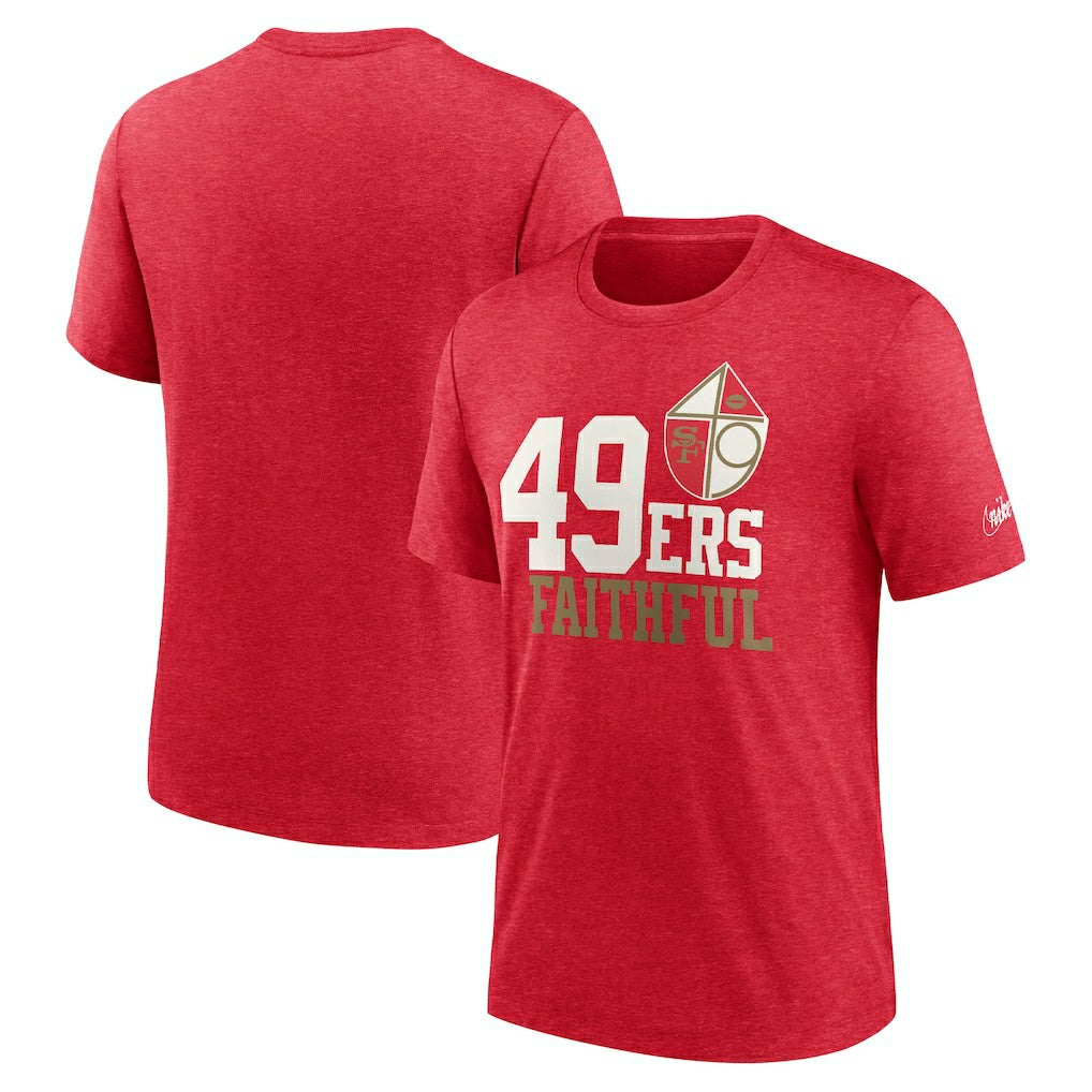 San Francisco 49ers Local Tri-Blend T-Shirt - Heather Scarlet | Nike on sale