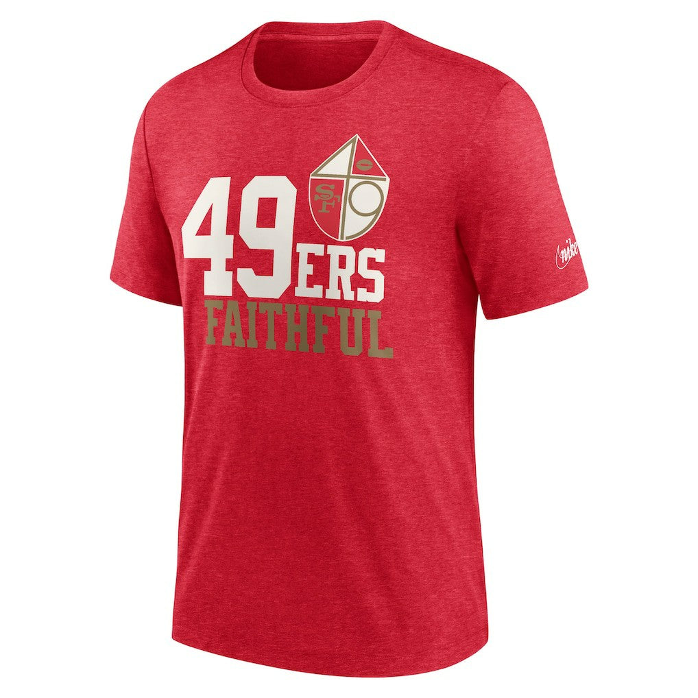 San Francisco 49ers Local Tri-Blend T-Shirt - Heather Scarlet | Nike on sale