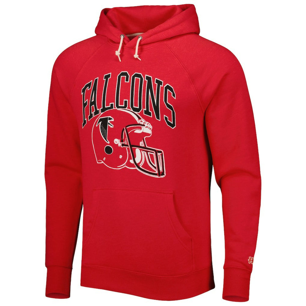 Atlanta Falcons Homage Retro Helmet Tri-Blend Raglan Pullover Hoodie - Red online