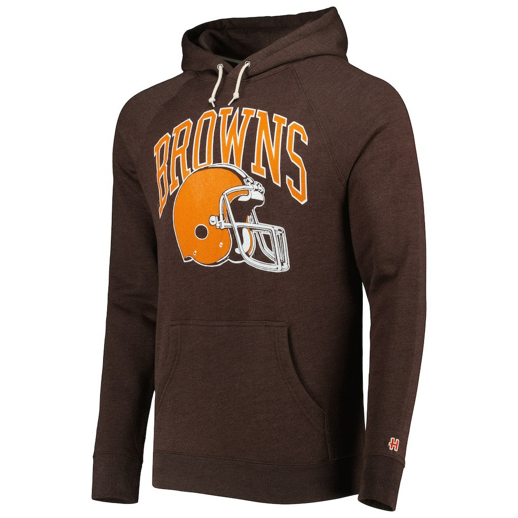Cleveland Browns Homage Retro Helmet Tri-Blend Raglan Pullover Hoodie - Brown online