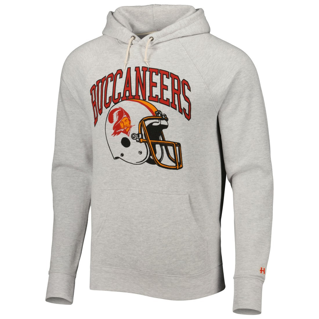Tampa Bay Buccaneers Homage Retro Helmet Tri-Blend Raglan Pullover Hoodie - Ash online