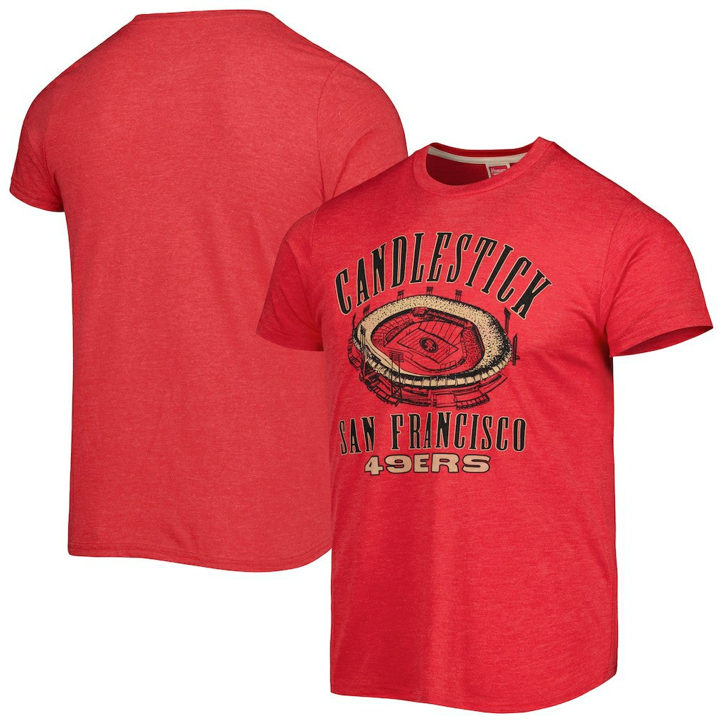 San Francisco 49ers Homage Stadium Tri-Blend T-Shirt - Scarlet online