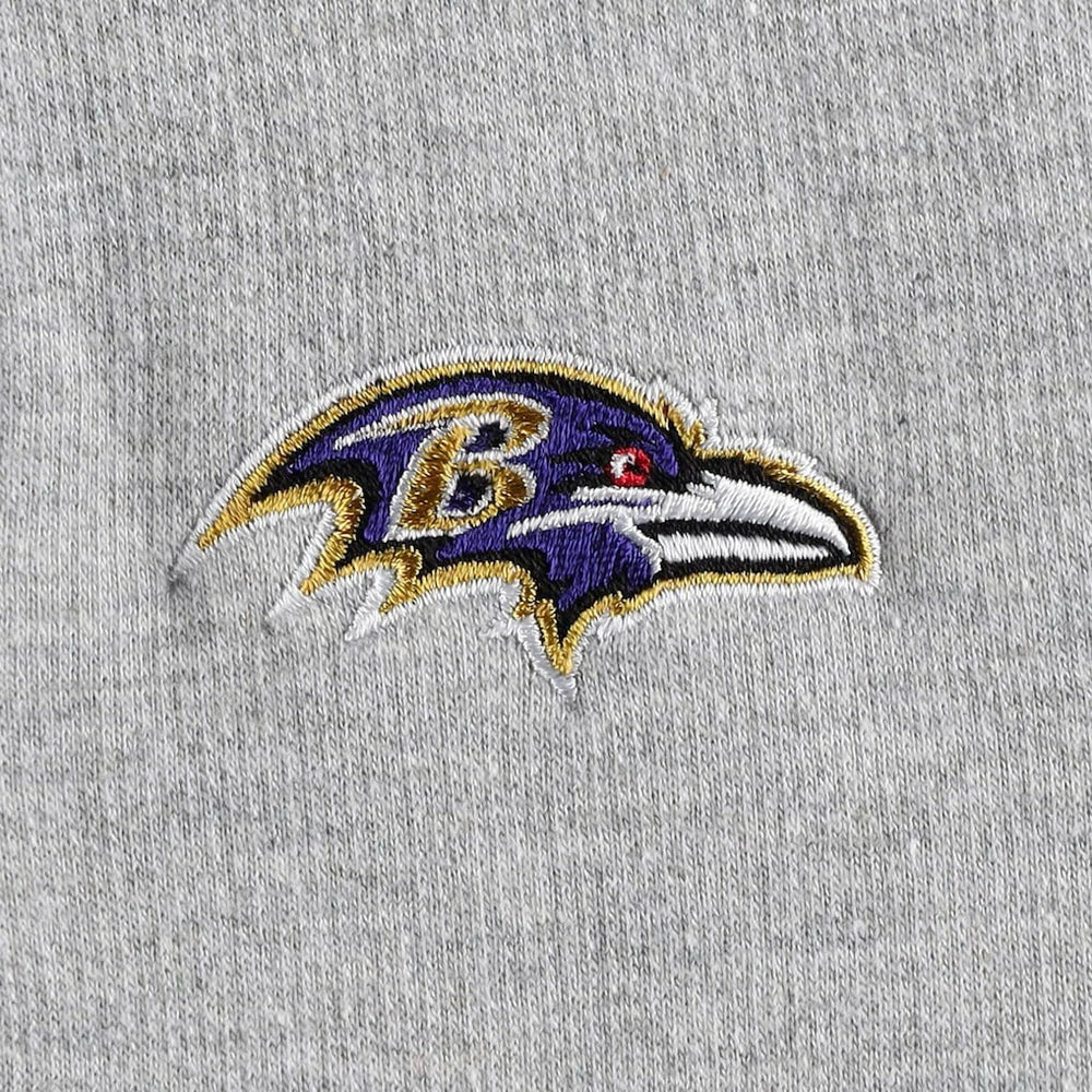 Baltimore Ravens Antigua Women's Lightweight Jackpot Raglan Half-Zip Pullover Hoodie - Heather Gray for sale