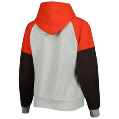 Cleveland Browns Antigua Women's Lightweight Jackpot Raglan Half-Zip Pullover Hoodie - Heather Gray discount