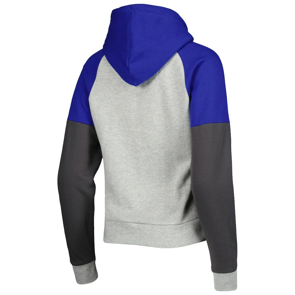 Los Angeles Rams Antigua Women's Lightweight Jackpot Raglan Half-Zip Pullover Hoodie - Heather Gray cheap