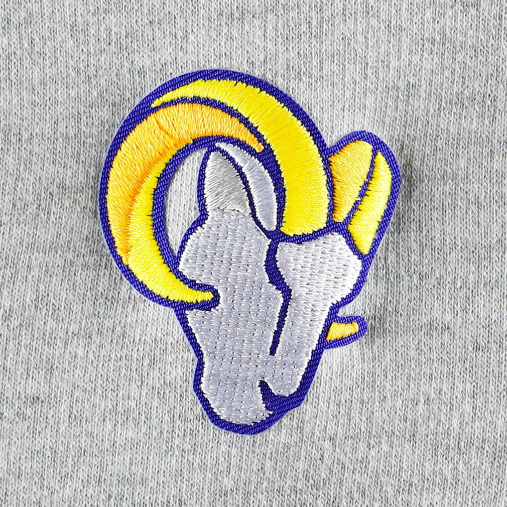 Los Angeles Rams Antigua Women's Lightweight Jackpot Raglan Half-Zip Pullover Hoodie - Heather Gray cheap