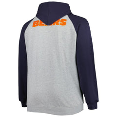 Chicago Bears Big & Tall Fleece Raglan Full-Zip Hoodie Jacket - Heather Gray cheap