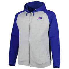 Buffalo Bills Big & Tall Fleece Raglan Full-Zip Hoodie Jacket - Heather Gray sale