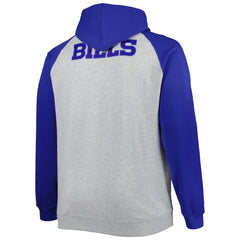 Buffalo Bills Big & Tall Fleece Raglan Full-Zip Hoodie Jacket - Heather Gray sale