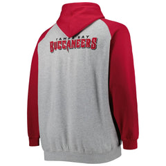 Tampa Bay Buccaneers Big & Tall Fleece Raglan Full-Zip Hoodie Jacket - Heather Gray sale