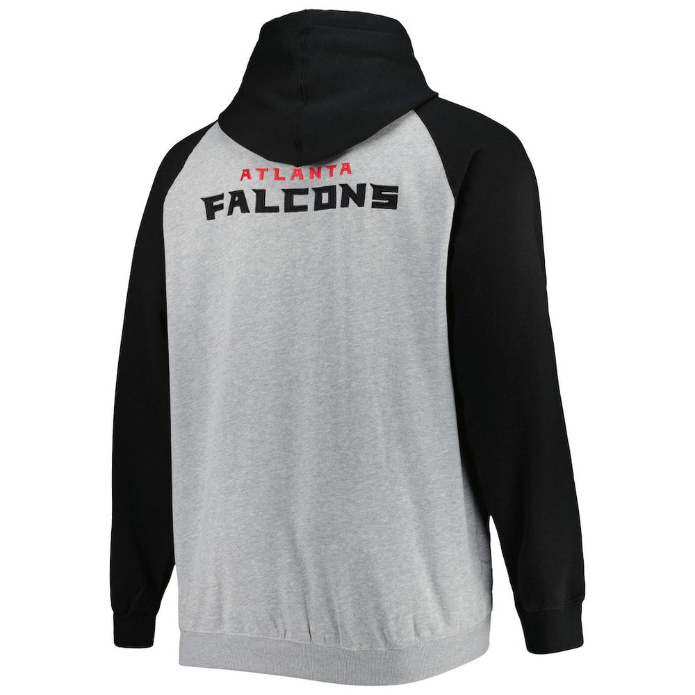 Atlanta Falcons Big & Tall Fleece Raglan Full-Zip Hoodie Jacket - Heather Gray on sale