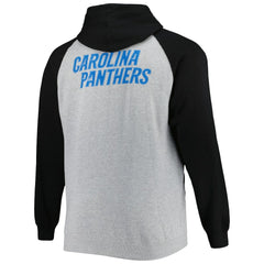 Carolina Panthers Big & Tall Fleece Raglan Full-Zip Hoodie Jacket - Heather Gray discount