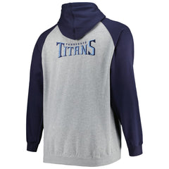 Tennessee Titans Big & Tall Fleece Raglan Full-Zip Hoodie Jacket - Heather Gray discount