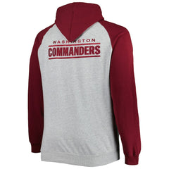 Washington Commanders Big & Tall Fleece Raglan Full-Zip Hoodie Jacket - Heather Gray outlet