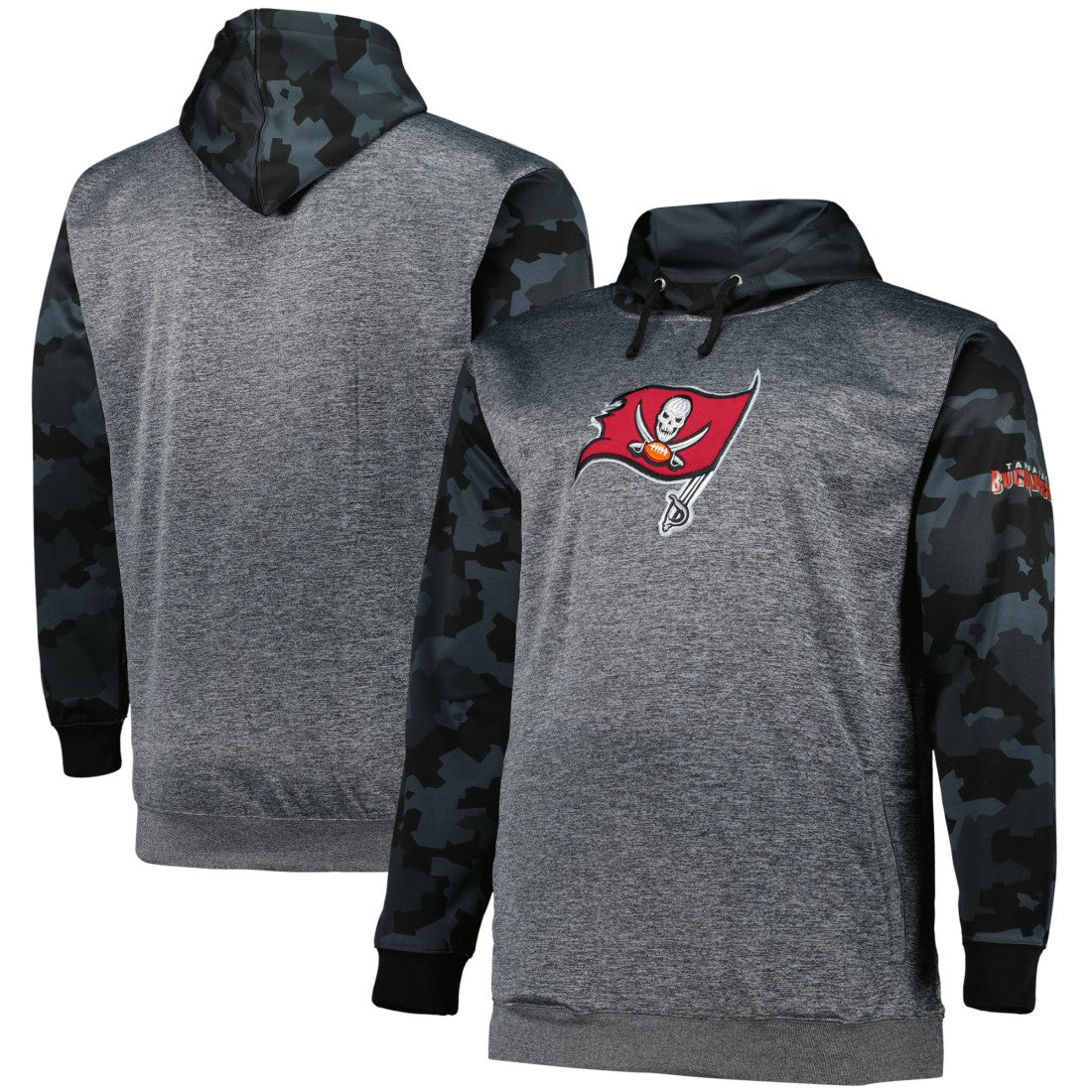 Tampa Bay Buccaneers Big & Tall Camo Pullover Hoodie - Heather Charcoal cheap