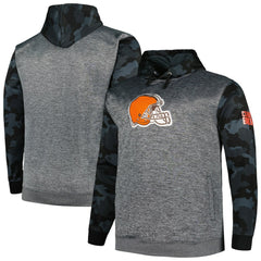 Cleveland Browns Big & Tall Camo Pullover Hoodie - Heather Charcoal for sale