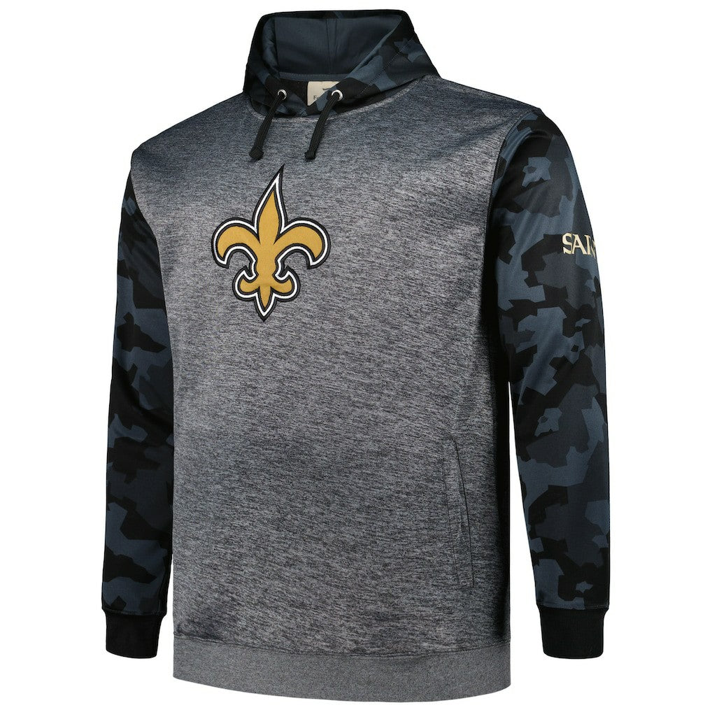 New Orleans Saints Big & Tall Camo Pullover Hoodie - Heather Charcoal discount