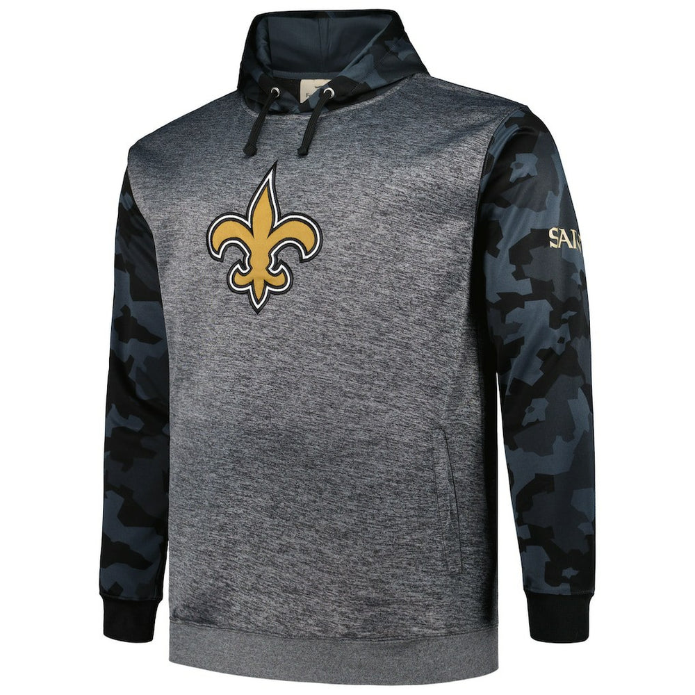 New Orleans Saints Big & Tall Camo Pullover Hoodie - Heather Charcoal discount