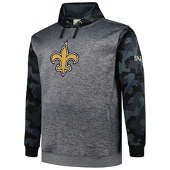 New Orleans Saints Big & Tall Camo Pullover Hoodie - Heather Charcoal discount
