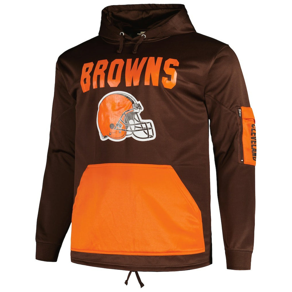 Cleveland Browns Big & Tall Pullover Hoodie - Brown discount