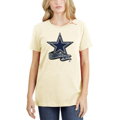 Dallas Cowboys New Era Women's Chrome Sideline T-Shirt - Cream cheap
