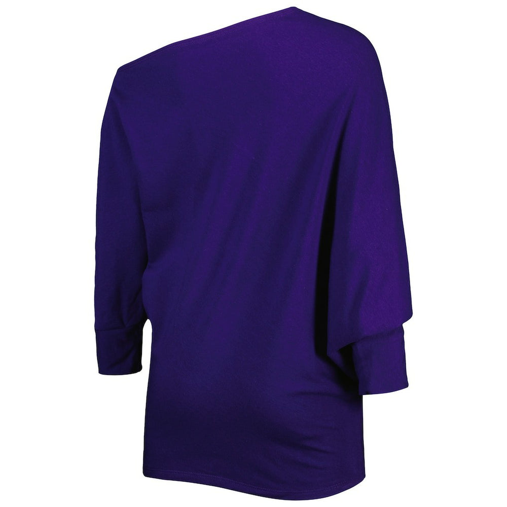 Baltimore Ravens KIYA TOMLIN Women's Twisted Tri-Blend Asymmetrical 3/4-Dolman Sleeve Sweatshirt - Purple online