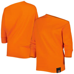 Cincinnati Bengals KIYA TOMLIN Women's Twisted Tri-Blend Asymmetrical 3/4-Dolman Sleeve Sweatshirt - Orange online