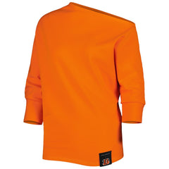 Cincinnati Bengals KIYA TOMLIN Women's Twisted Tri-Blend Asymmetrical 3/4-Dolman Sleeve Sweatshirt - Orange online