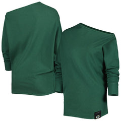 Green Bay Packers KIYA TOMLIN Women's Twisted Tri-Blend Asymmetrical 3/4-Dolman Sleeve Sweatshirt - Green outlet