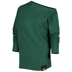 Green Bay Packers KIYA TOMLIN Women's Twisted Tri-Blend Asymmetrical 3/4-Dolman Sleeve Sweatshirt - Green outlet