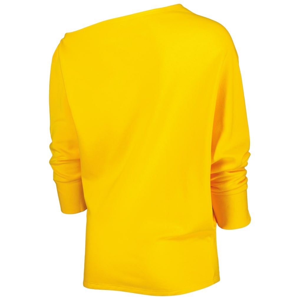 Pittsburgh Steelers KIYA TOMLIN Women's Twisted Tri-Blend Asymmetrical 3/4-Dolman Sleeve Sweatshirt - Gold on sale