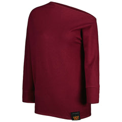 Washington Commanders KIYA TOMLIN Women's Twisted Tri-Blend Asymmetrical 3/4-Dolman Sleeve Sweatshirt - Burgundy outlet