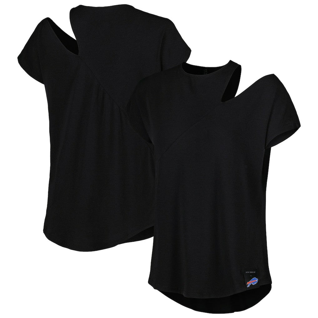 Buffalo Bills KIYA TOMLIN Women's Cut Out Tri-Blend Shirt - Black outlet