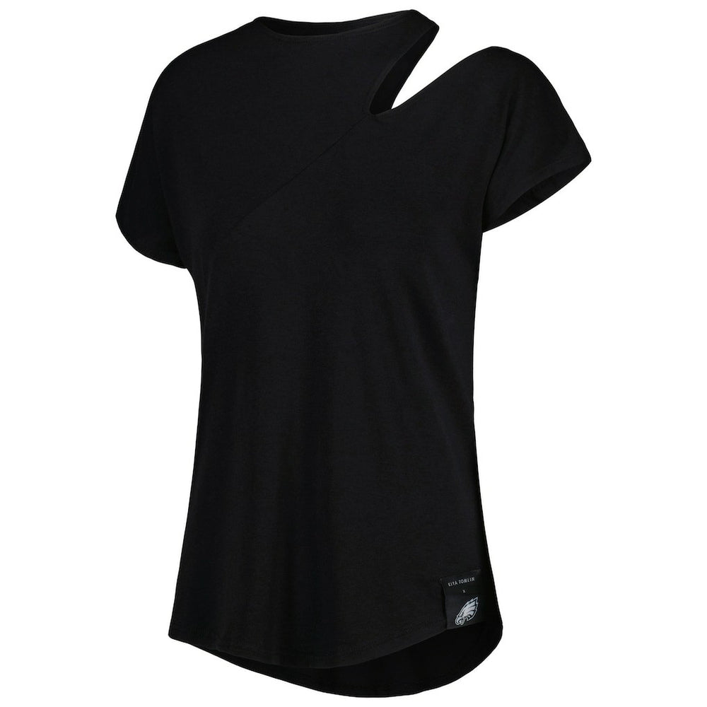 Philadelphia Eagles KIYA TOMLIN Women's Cut Out Tri-Blend Shirt - Black discount