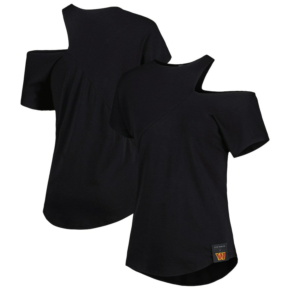 Washington Commanders KIYA TOMLIN Women's Cut Out Tri-Blend Shirt - Black outlet